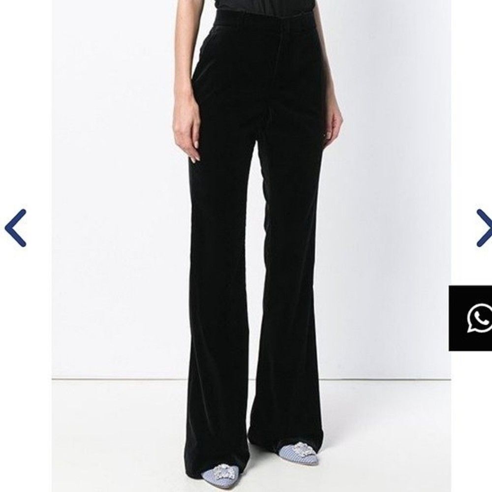 Gucci Black Flare Velvet High-Rise Pants NWT Size 40 IT / Small Luxury Formal